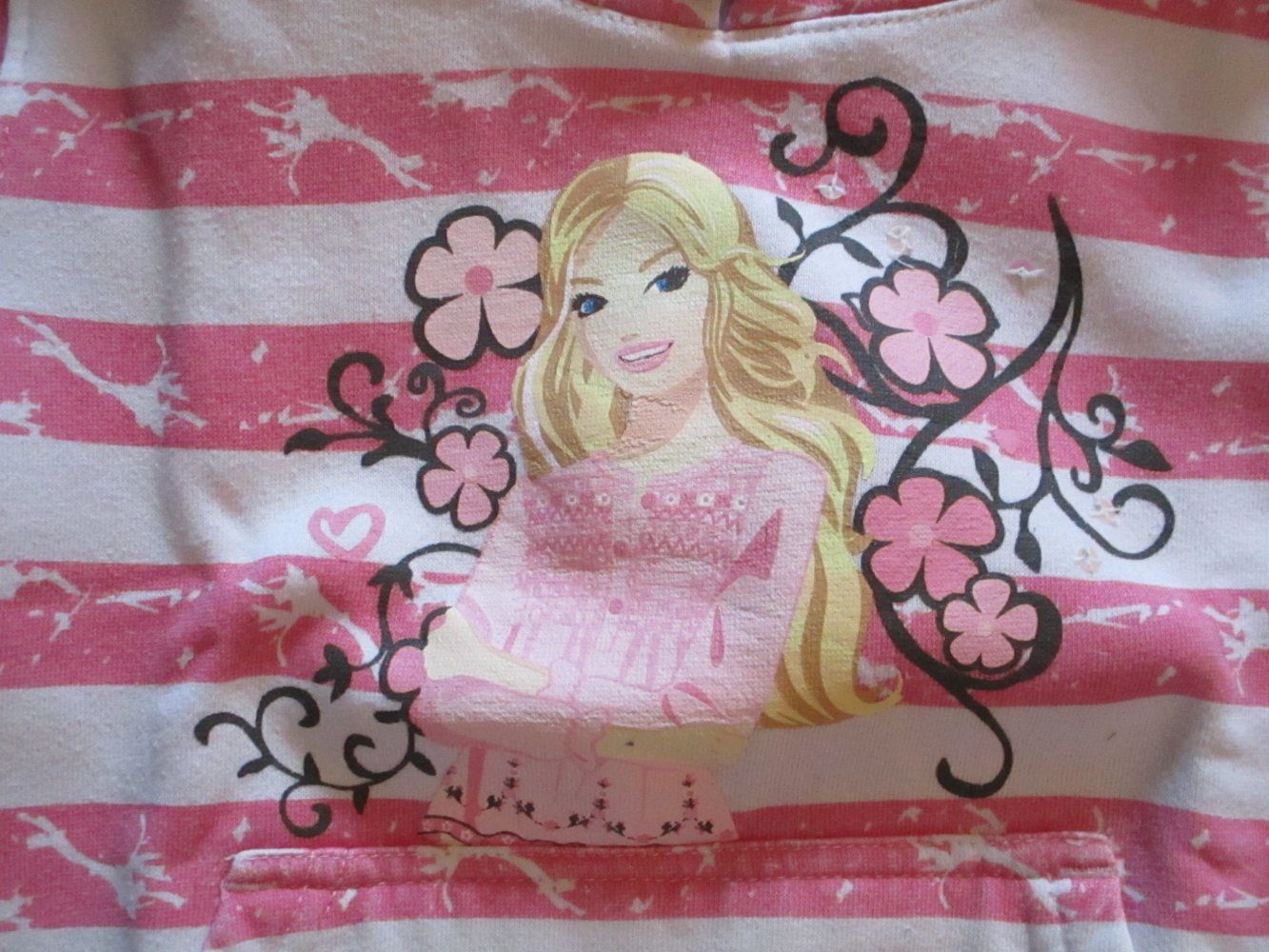 Kapuzenpulli Barbie Gr.98 gestreift