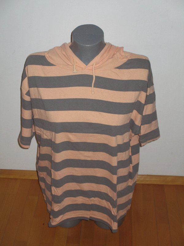 Oversize Shirt true vintage gestreift Kapuze