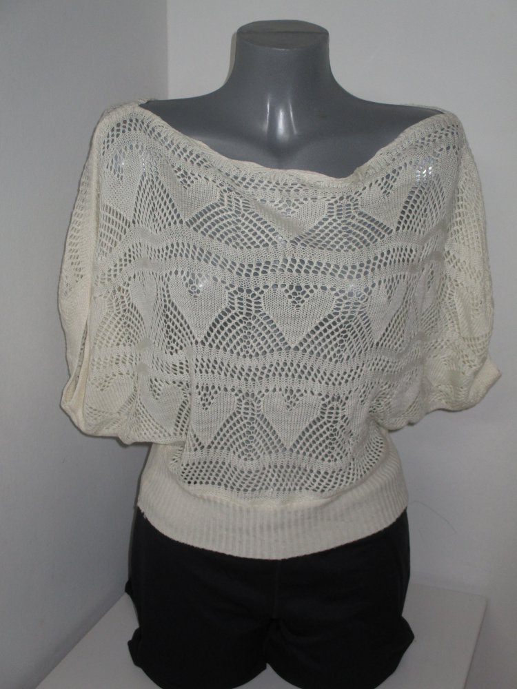 Pullover cremefarben Herzen