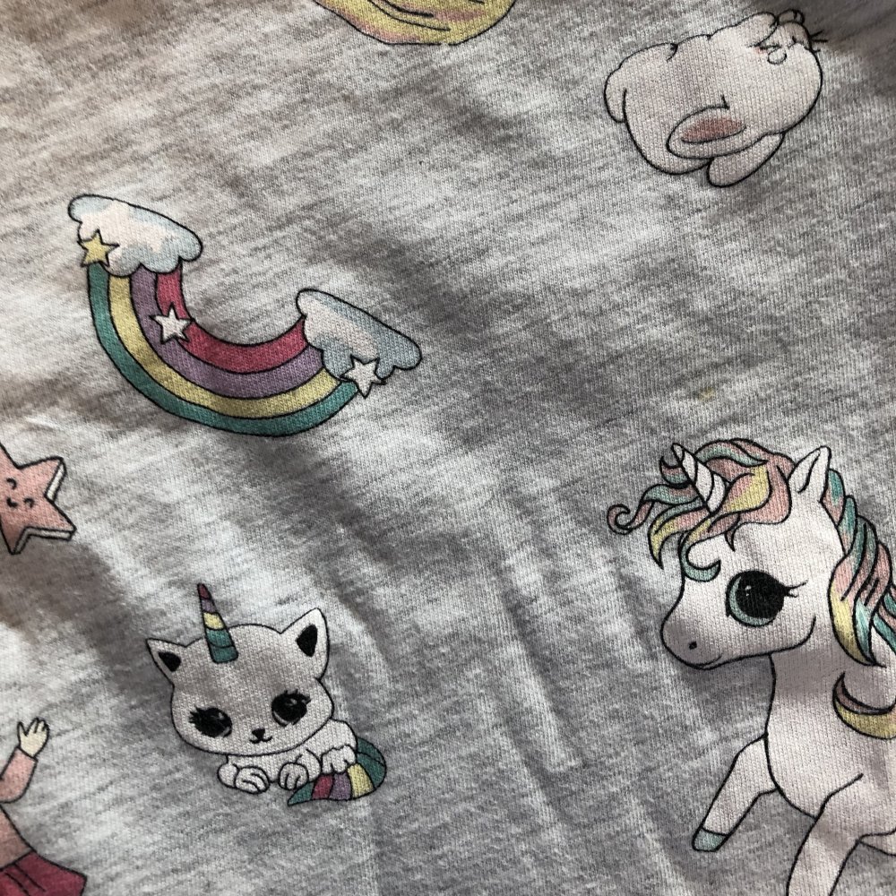 Süßes langarm Kleid Gr. 122/128 Einhorn Regenbogen H&M
