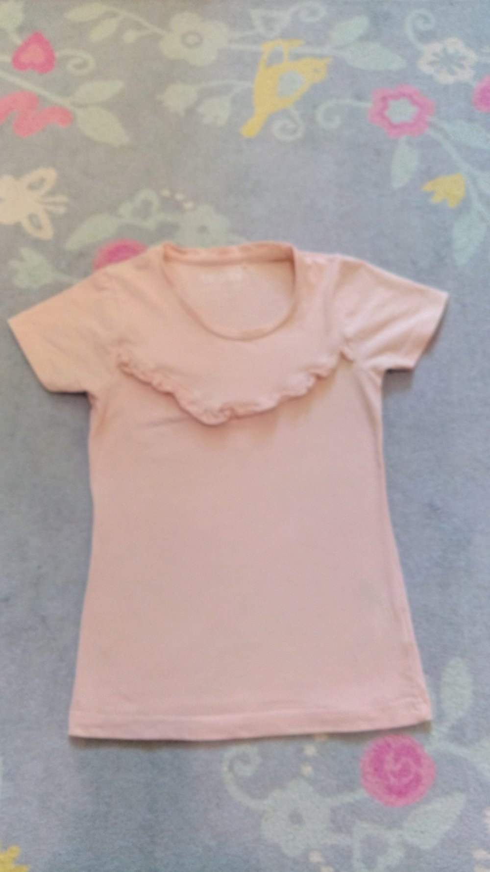 Blue Seven T-Shirt Uni Shirt Top Volants Rüschen Nude Rosè 134 140 tolle Qualität