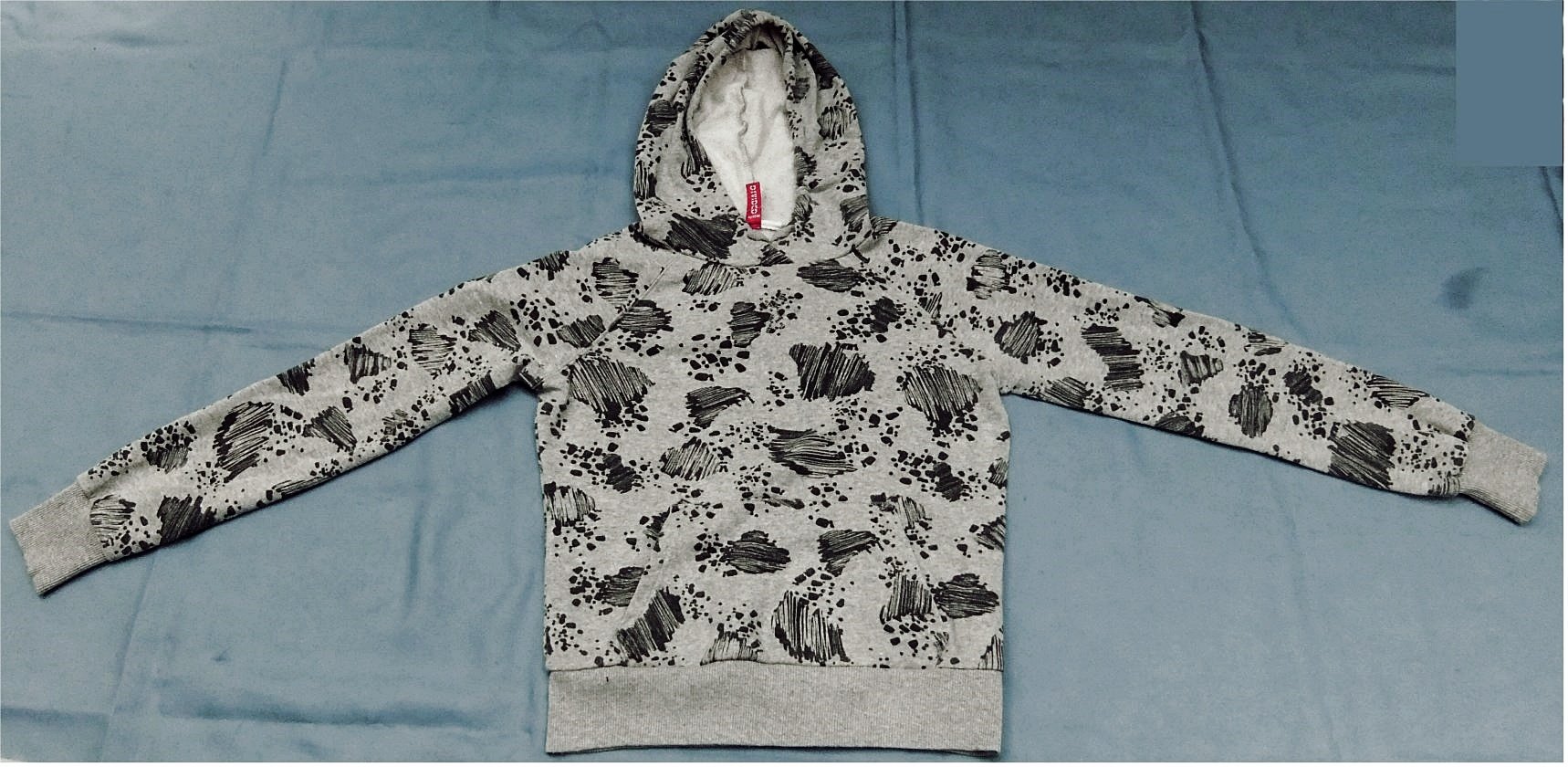 Kapuzen-Pullover / Überzieher Divided von H & M - Größe 38 - grau mit Muster 