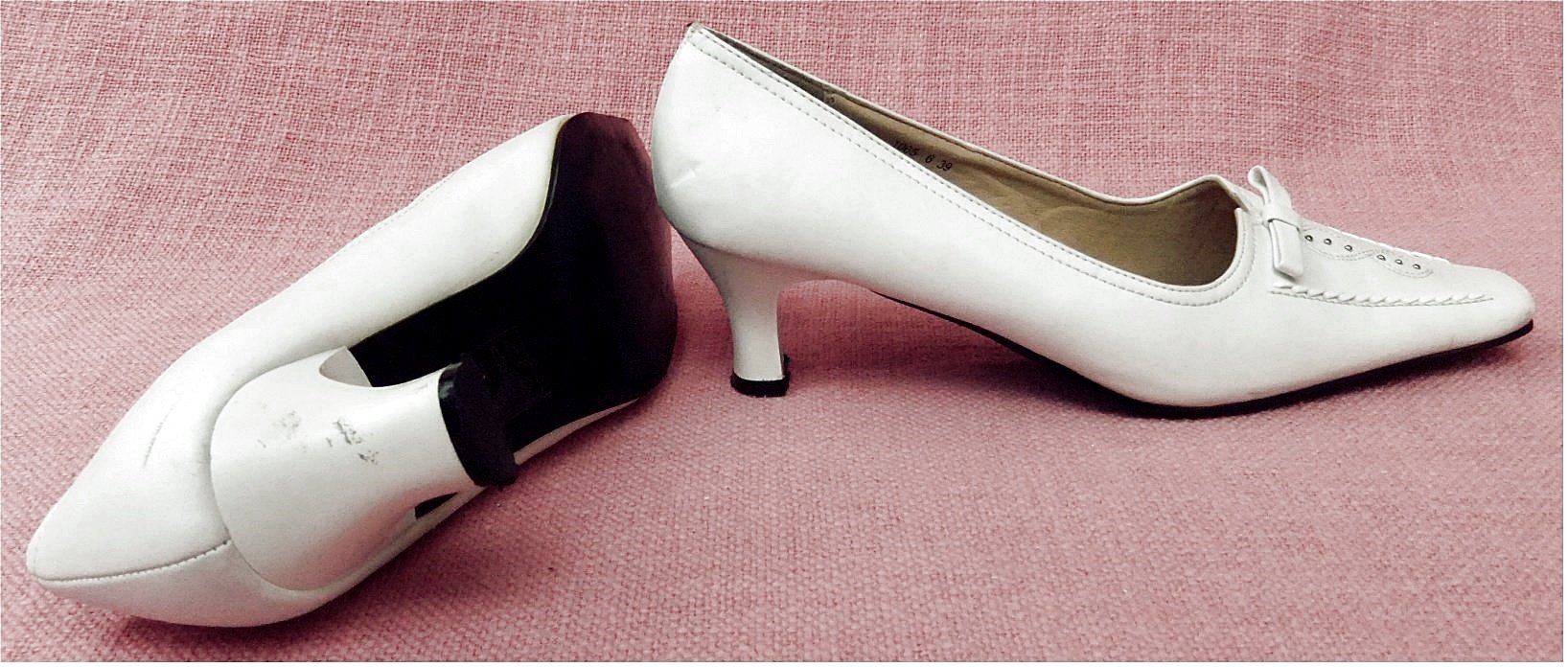 Ballerinas / Halbschuhe von Golden Peak - Innen / außen Leder - weiß - Gr. 39
