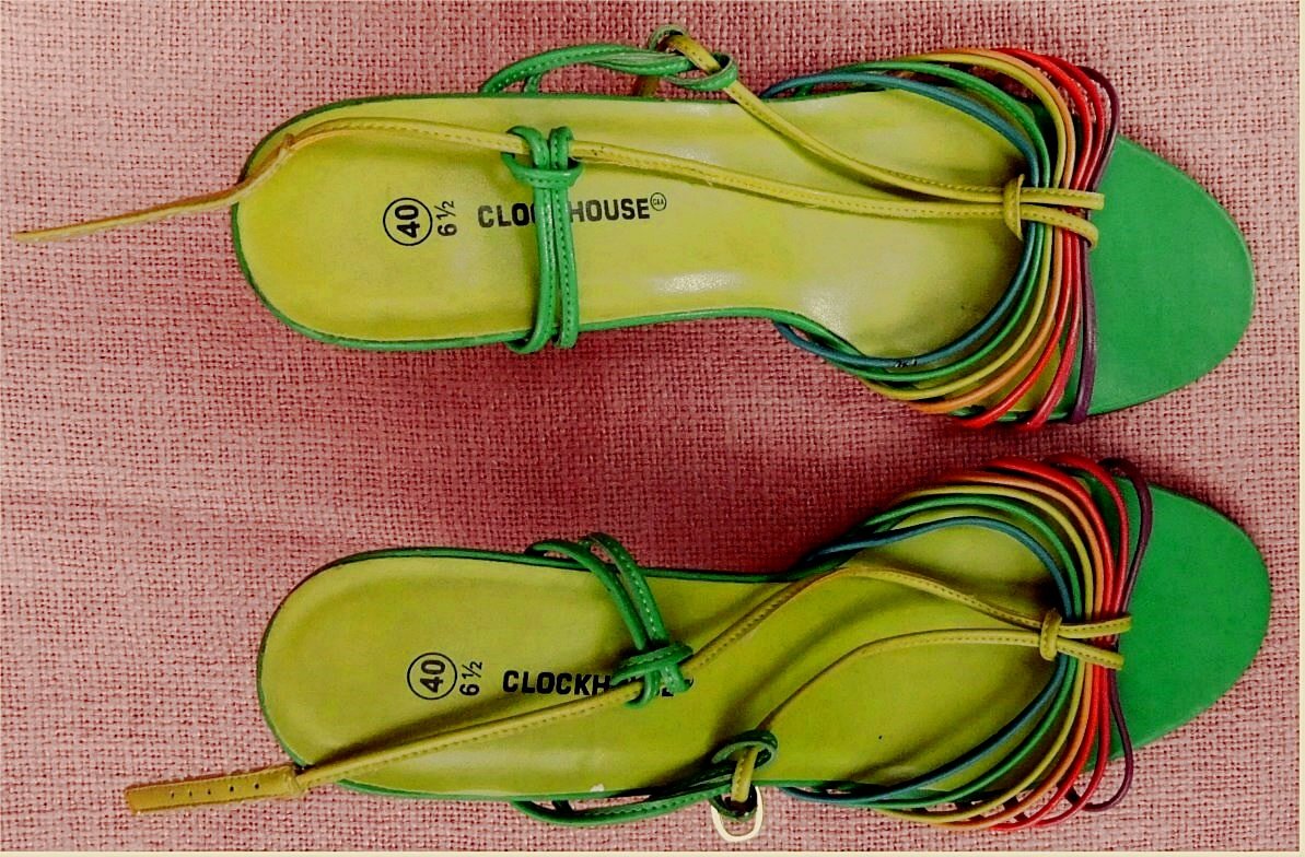 ungetragene farbenfrohe Riemchen-Pumps/ Sandaletten von Clockhouse - Gr.40 - bunt