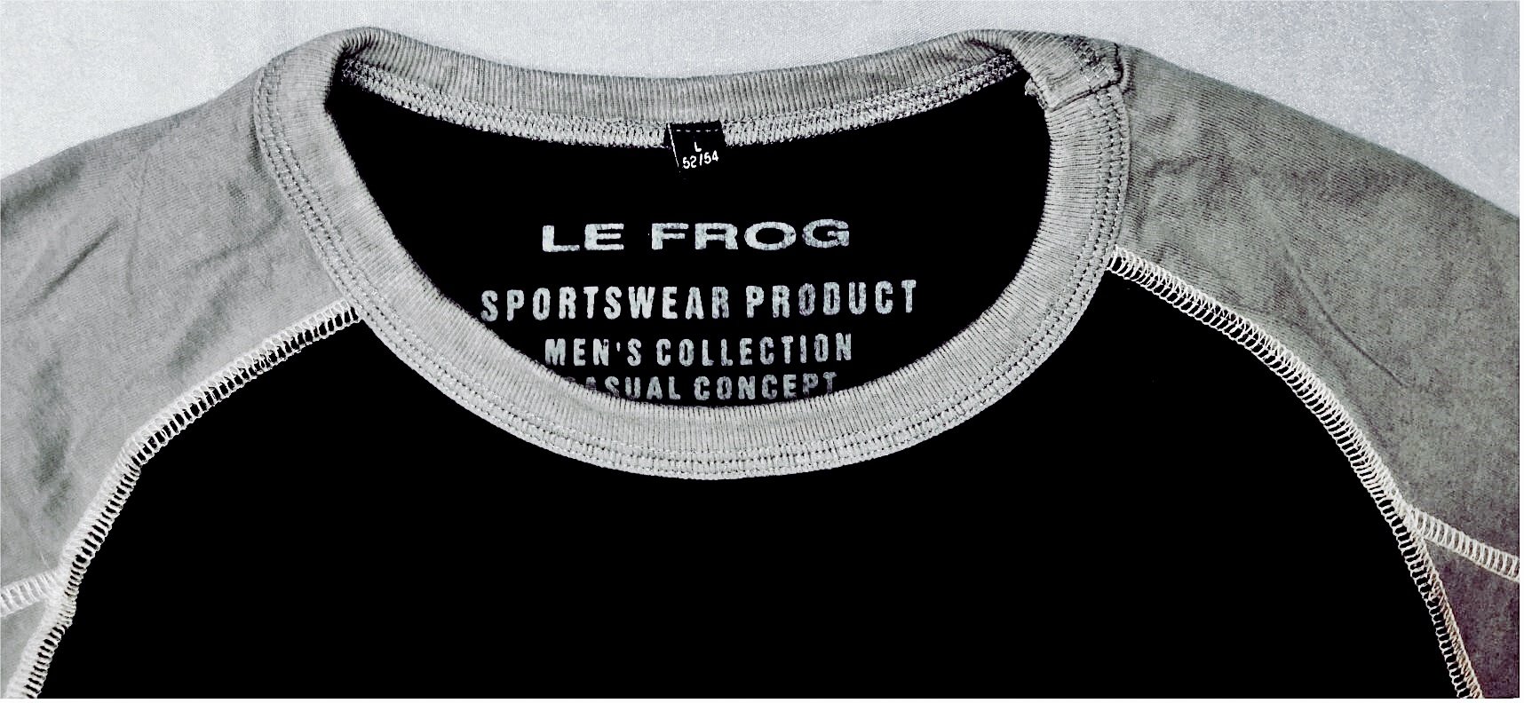 Le Frog Langarm-Sweatshirt - Größe L ( 52 / 54 ) - schwarz / grau