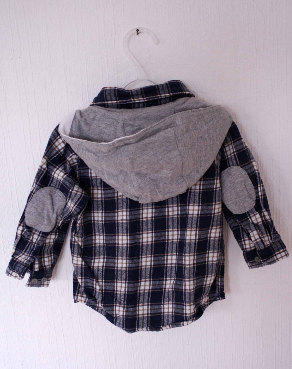 Karo-Flanell-Hemd mit Sweatshirtkapuze