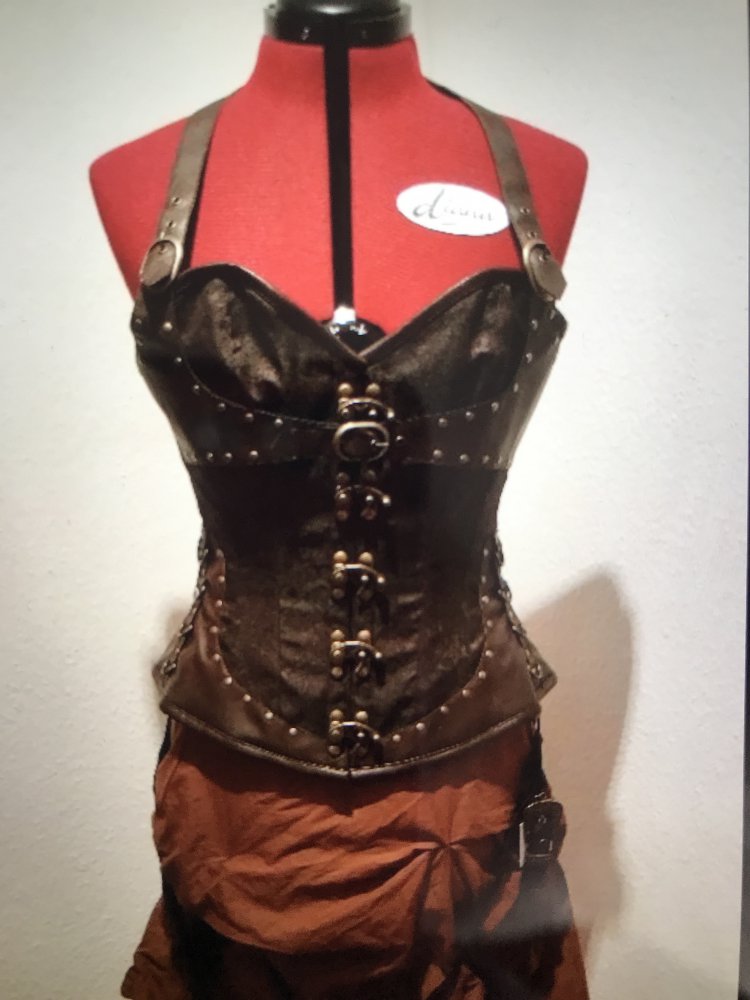 Steampunk Gothic,Neckholder Brokat Korsett NEU mit Stahlgräten,24