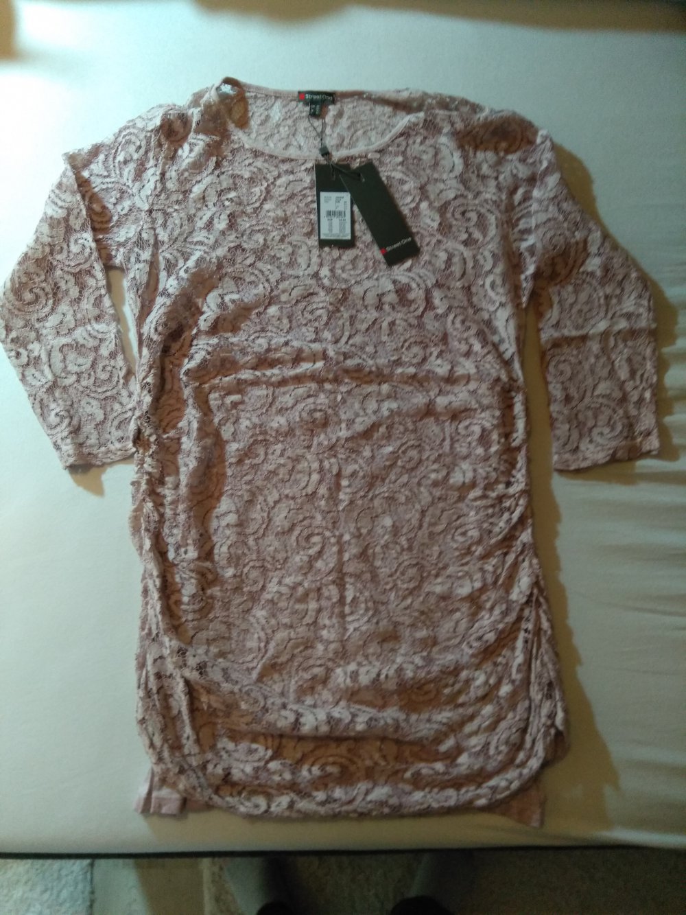 Altrosa Spitzenbluse 3/4 Ärmel