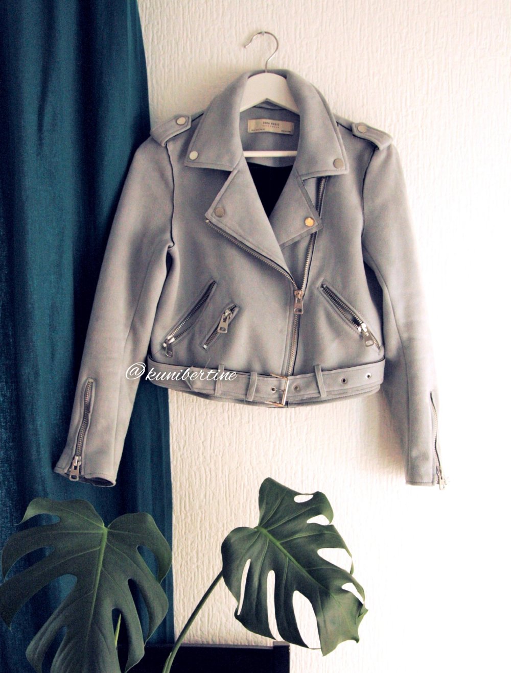 Zara Velour Bikerjacke