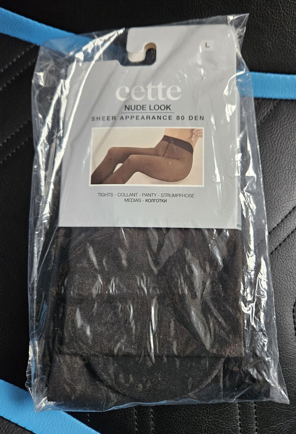 Elegante Damenstrumpfhose 80 DEN transparent Effekt Gr. L schwarz (Cette) NEU