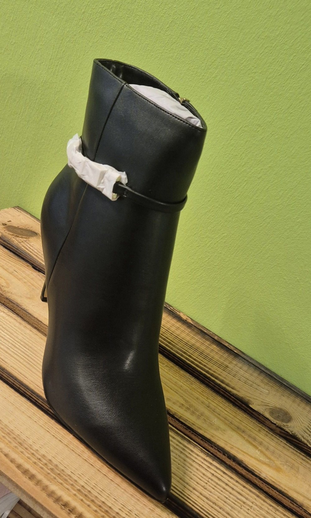 Damen Stiefeletten 9 cm Absatz (MIRAAZZURRA) Stiletto Heels Gr. 39 schwarz (NEU)