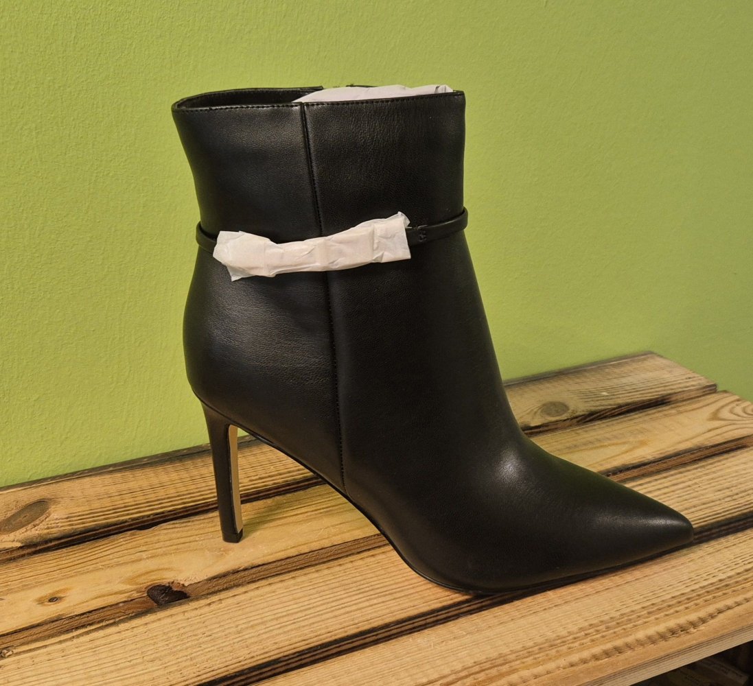 Damen Stiefeletten 9 cm Absatz (MIRAAZZURRA) Stiletto Heels Gr. 39 schwarz (NEU)