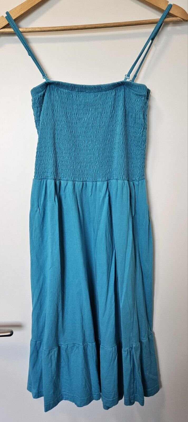 Leichtes Damen Trägerkleid Smok Details Gr. M 40/42 (Blue Motion) türkis blau