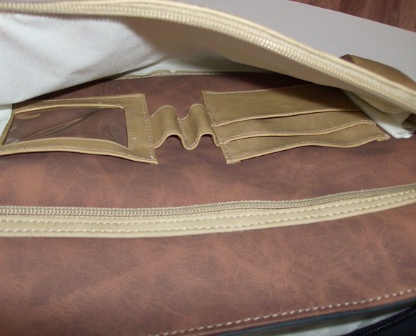 unbenutzt: sehr schön hochwertig Damen Handtasche, viele Fächer (5 Fächer), in braun beige, verschiedene Brauntönte