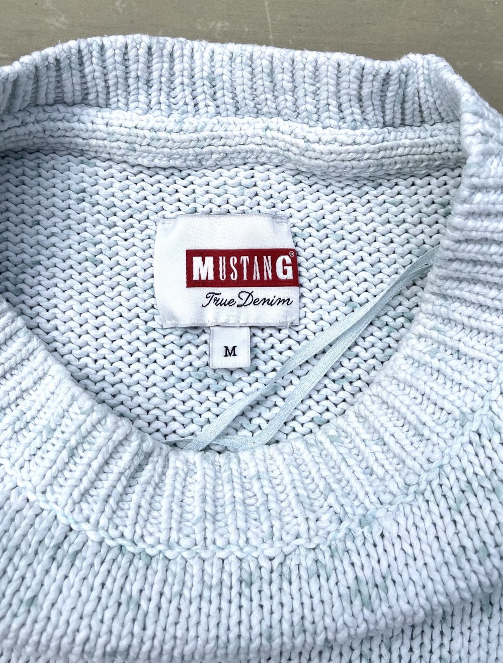 MUSTANG Strick PULLOVER aqua meliert Gr. M