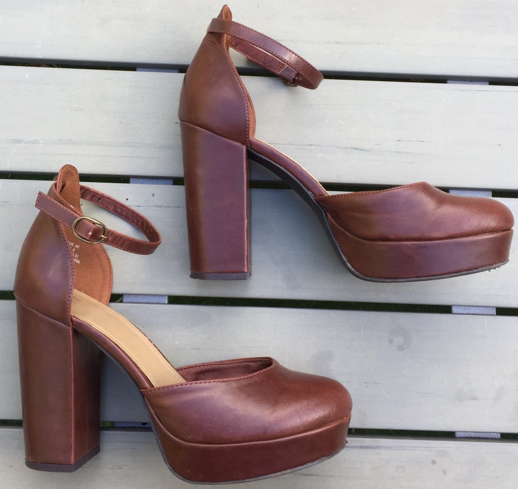 H&M Plateau PUMPS Riemchen BLOCKABSATZ Gr. 40