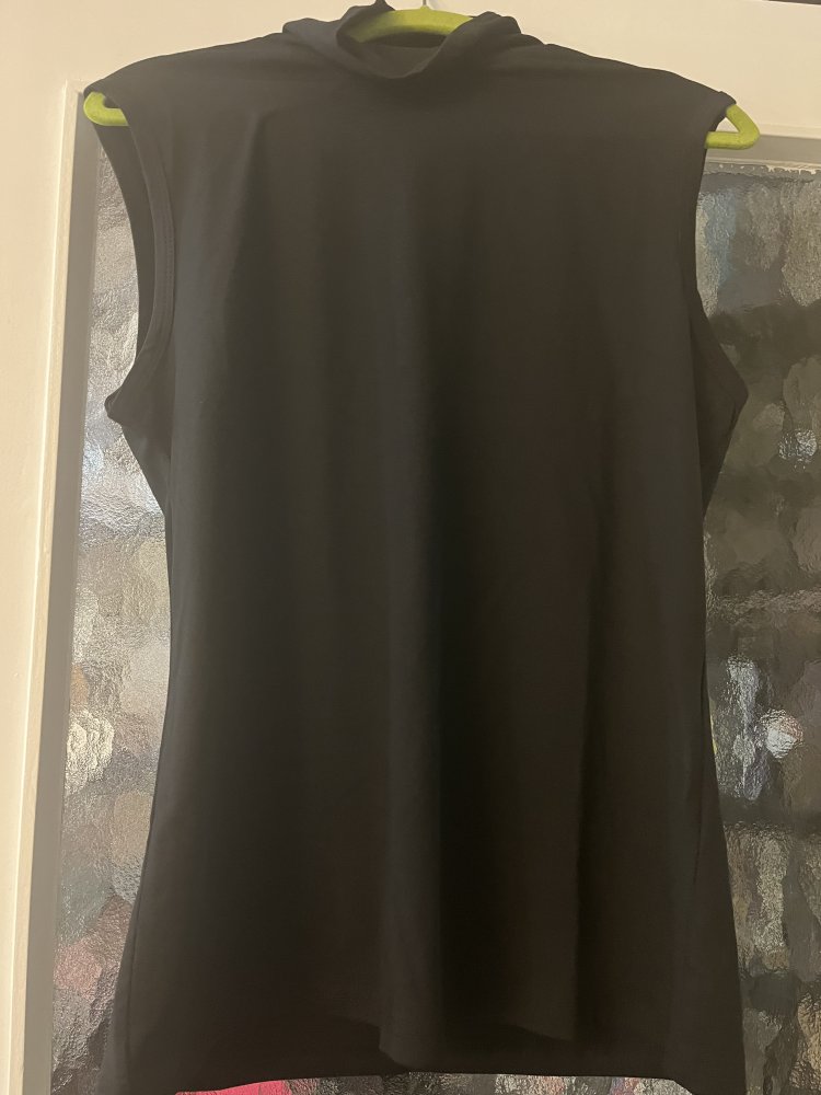 Ärmelloses Shirt schwarz, Stretch, Rollkragen, Größe L – neu und ungetragen