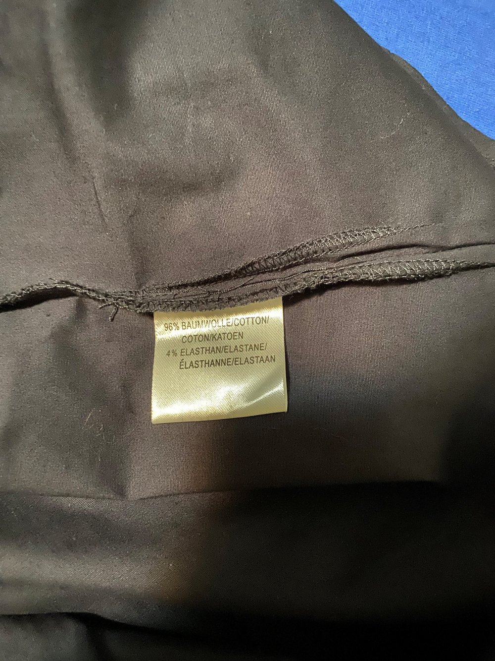 Dunkelblaue Bluse/Tunika mit Pailetten/Perlenverzierungen – Größe 48