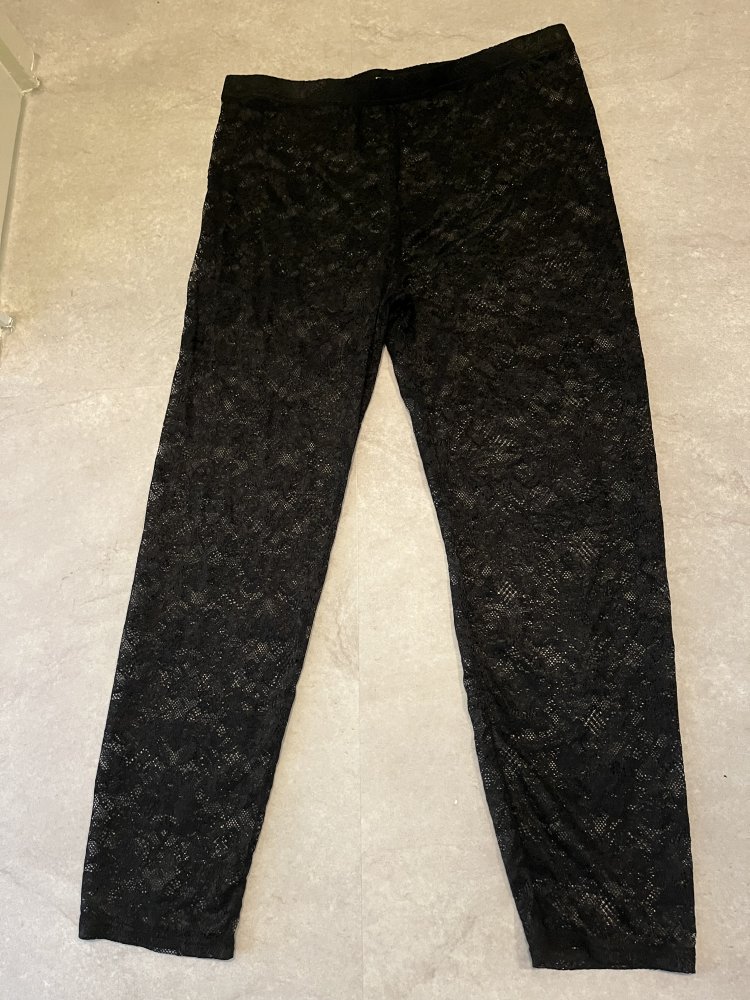 Spitzenleggings schwarz, Größe XXL, stabil/fest – neu und ungetragen