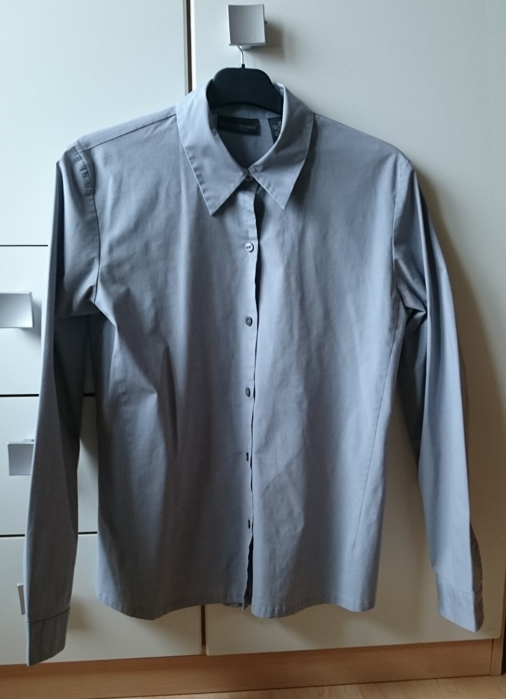 schicke, graue Stretch Hemdbluse