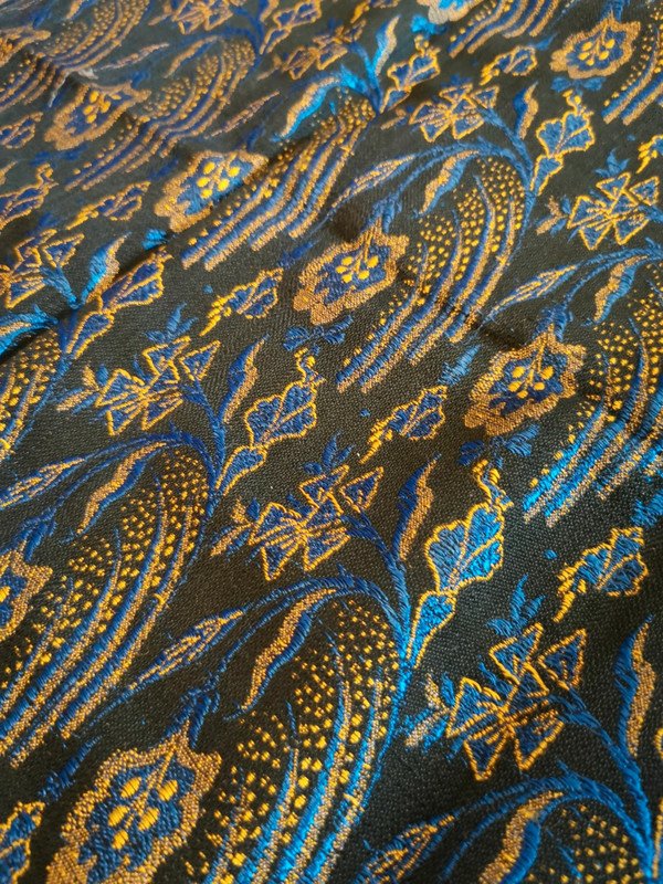 Blau/Gold Gemusterte Decke, Schultertuch, Pashmina