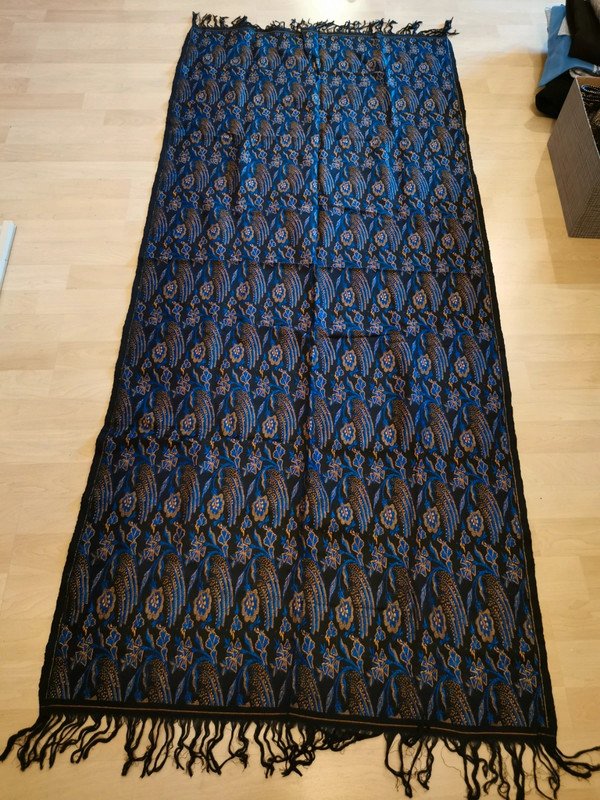 Blau/Gold Gemusterte Decke, Schultertuch, Pashmina