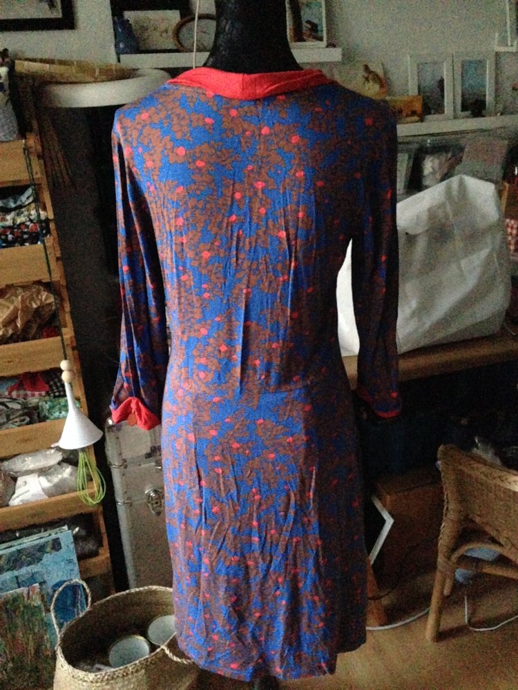 Midikleid blau/ rot