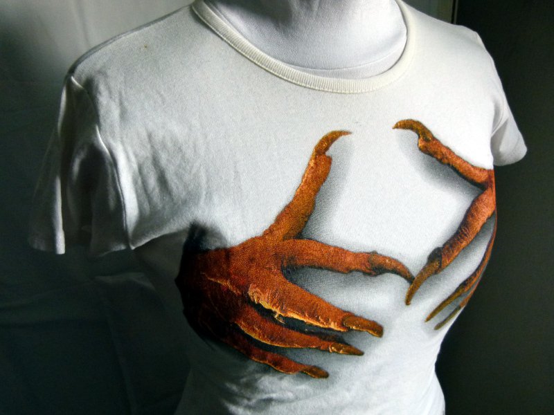 Lordi Band Fun Shirt Girlie T-Shirt, weiß, Gothic Rock Metal Merchandise Krallenhände Horror Monster