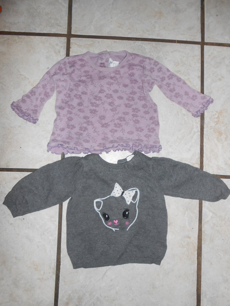 2 Pullover H&M grau lila 62