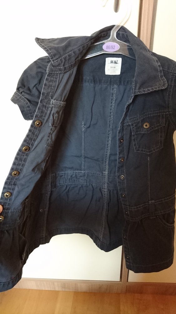 Neuwertiges Blusenjeanskleid in Gr.104 von H&M in dark blue denim
