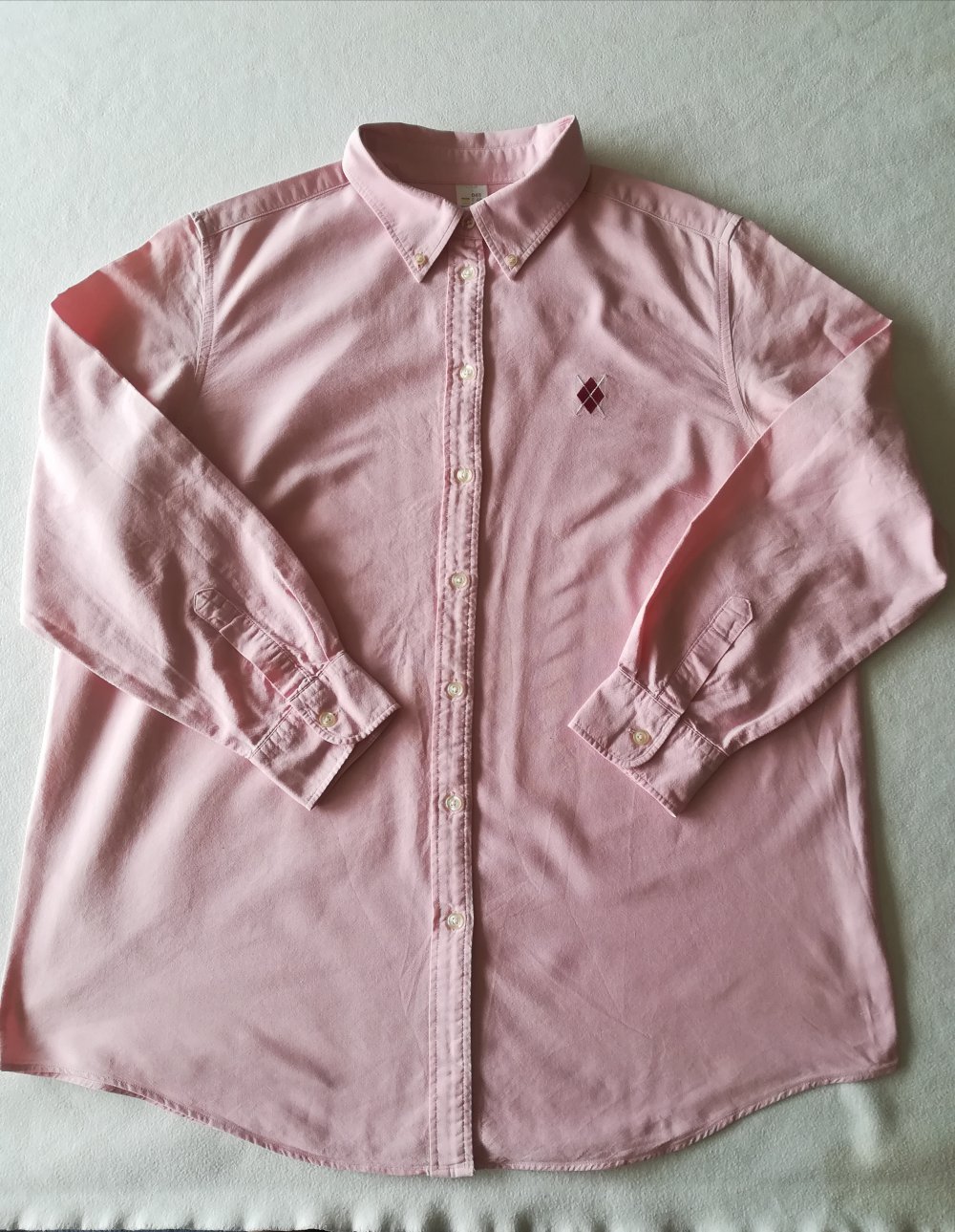 Rosafarbene Damenbluse mit langen Ärmeln Gr. 46 