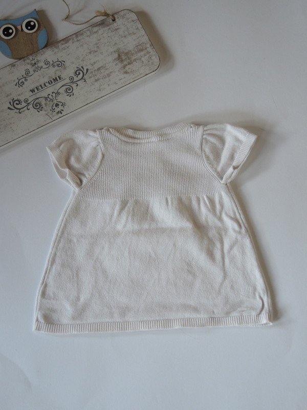 süßes Kleidchen wollweiß mit Schleife Gr.50 von H&M