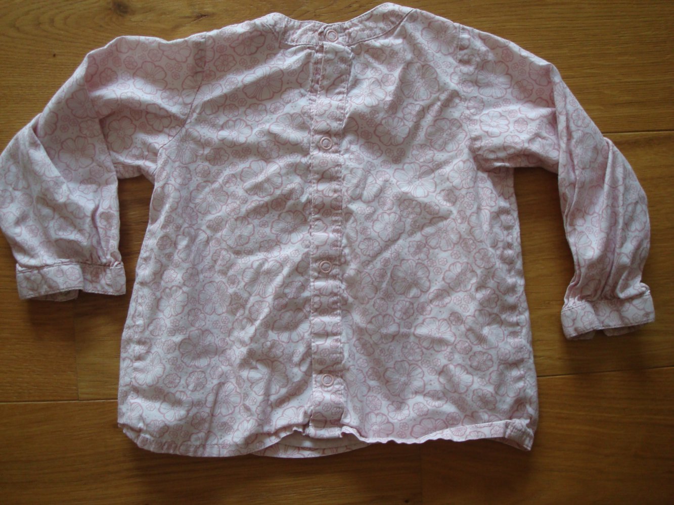 Bluse lang, Langarmbluse mit Blumendruck Gr. 80