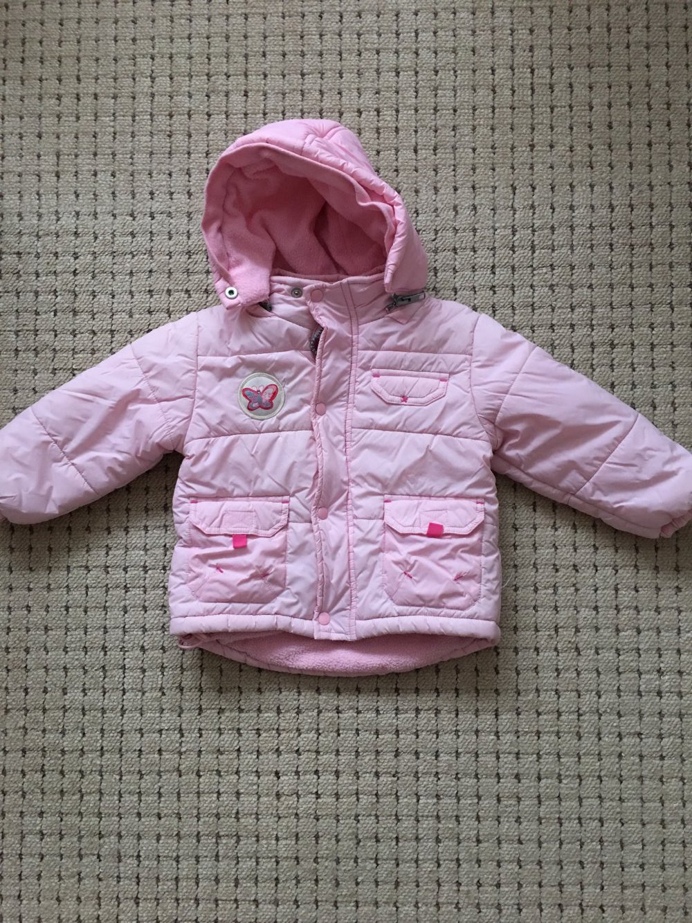 Mädchen Vokuhila Anorak schön warm Gr. 74 Rosa Top Zustand!
