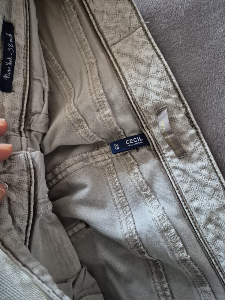 Cecil: beige/graue Sommerhose Gr. 29