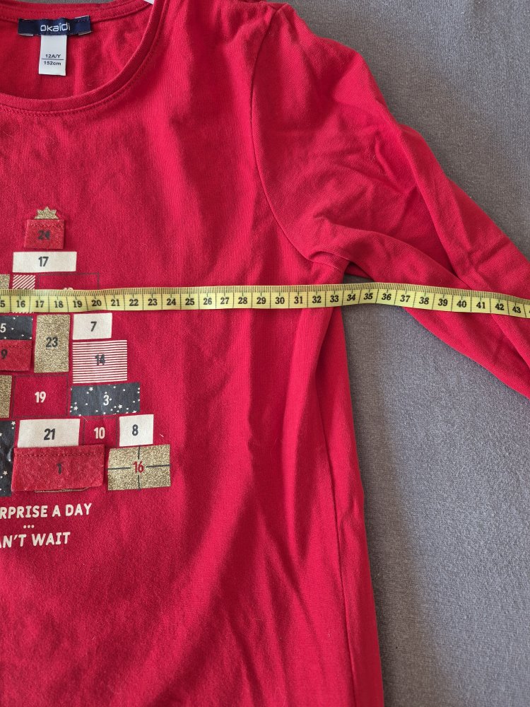 Okaidi: rotes Adventskalendershirt Gr. 152, top Zustand!