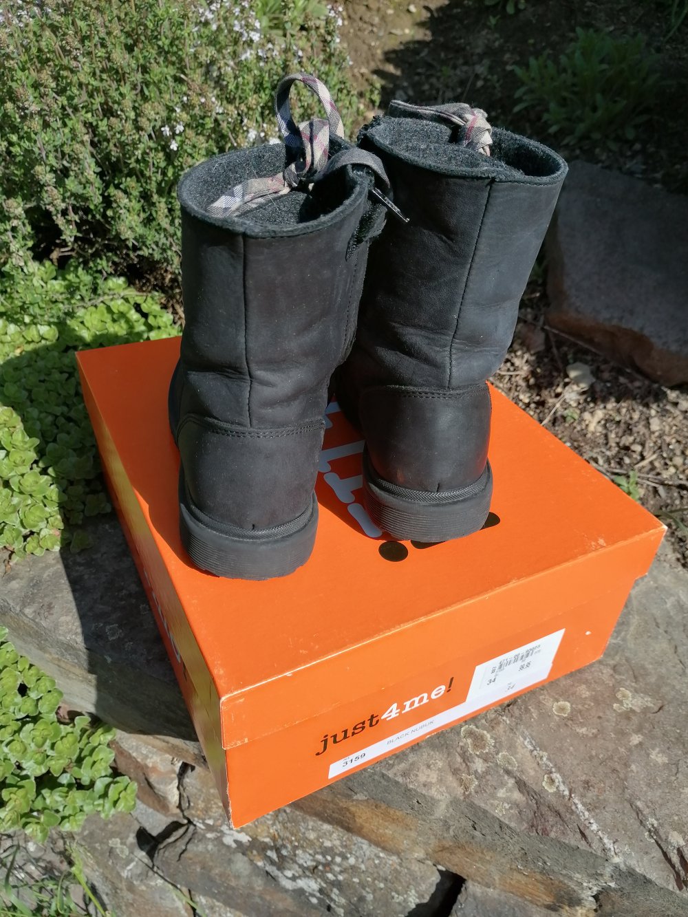 Just4me: dunkelgrau/schwarze Schnürboots Gr. 34