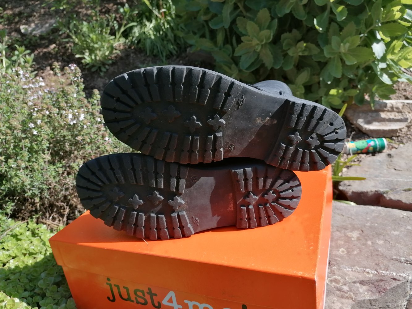 Just4me: dunkelgrau/schwarze Schnürboots Gr. 34