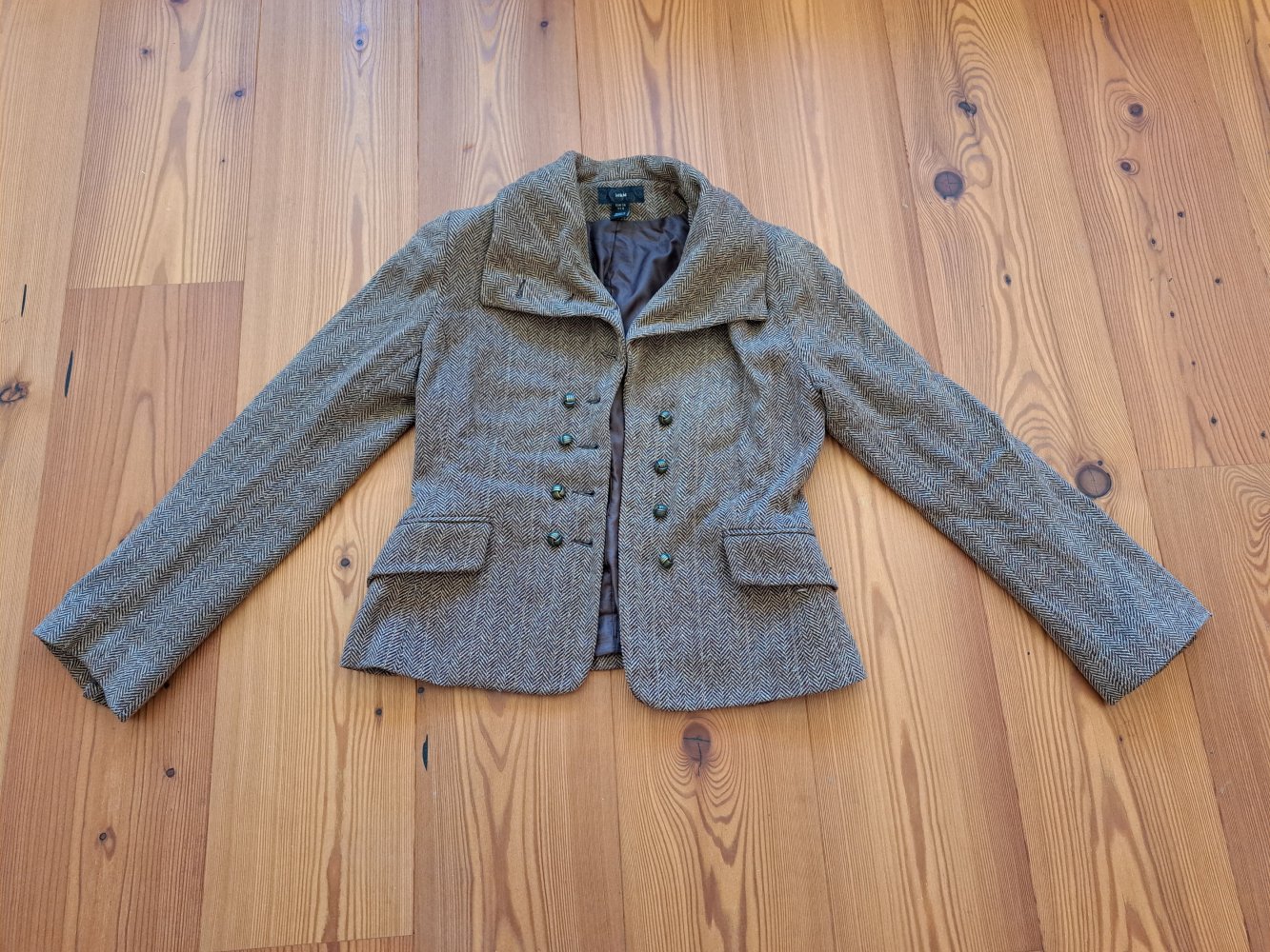 H&M Jacke Wolle Fischgrätmuster