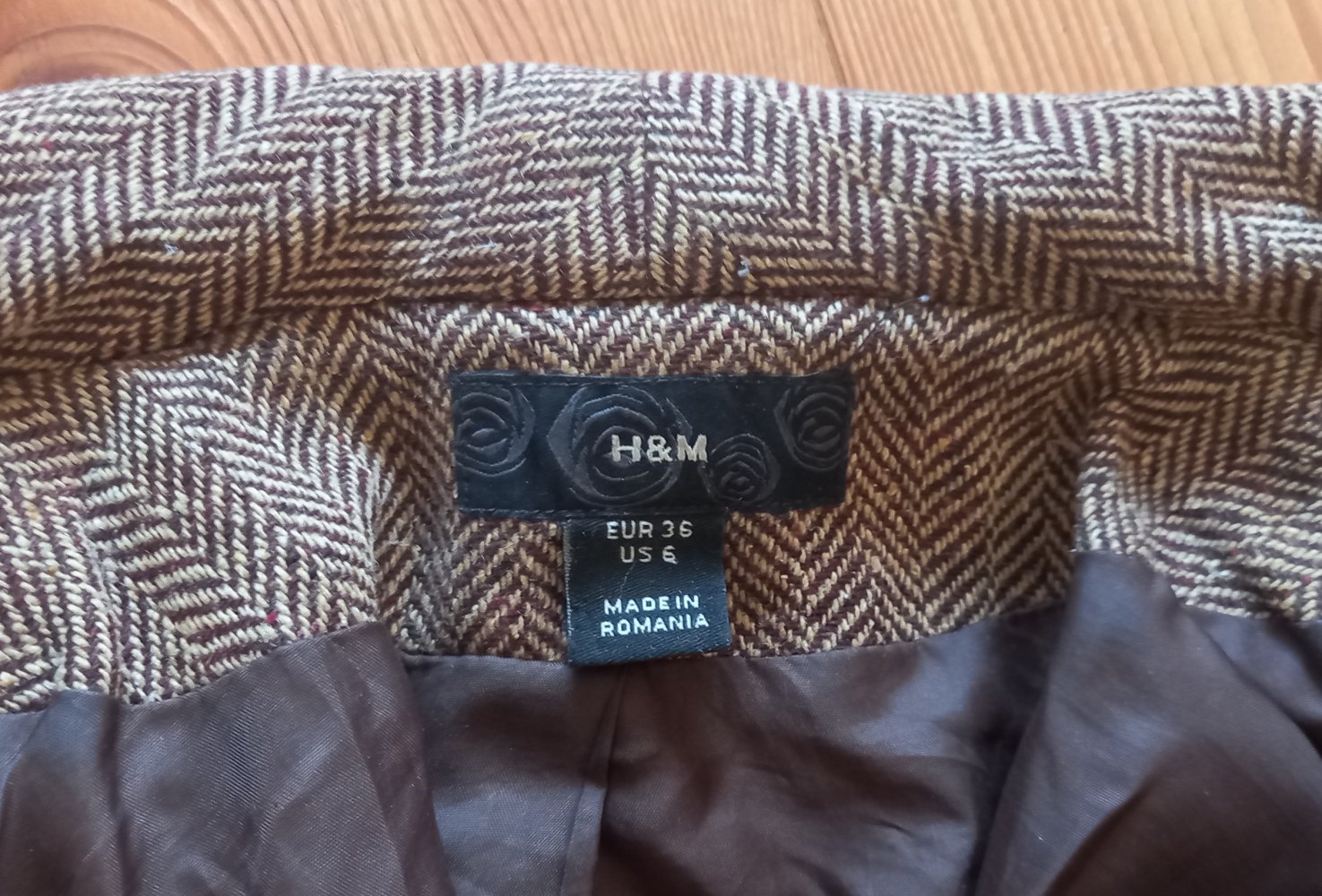 H&M Jacke Wolle Fischgrätmuster