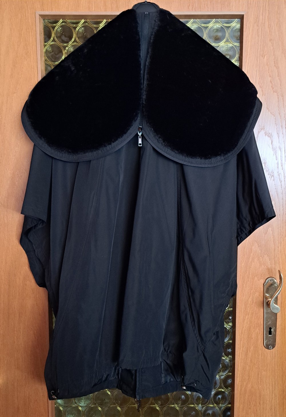 Cape ÜBERWURF Poncho schwarz * ULLA POPKEN * LAGENLOOK * NEUwertig * Gr. 50/52