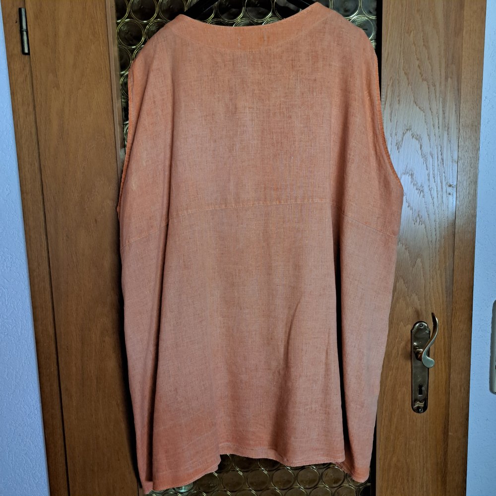 LA BASS Leinen TUNIKA Shirt ÜBERWURF ärmellos Gr. 6XL, LAGENLOOK