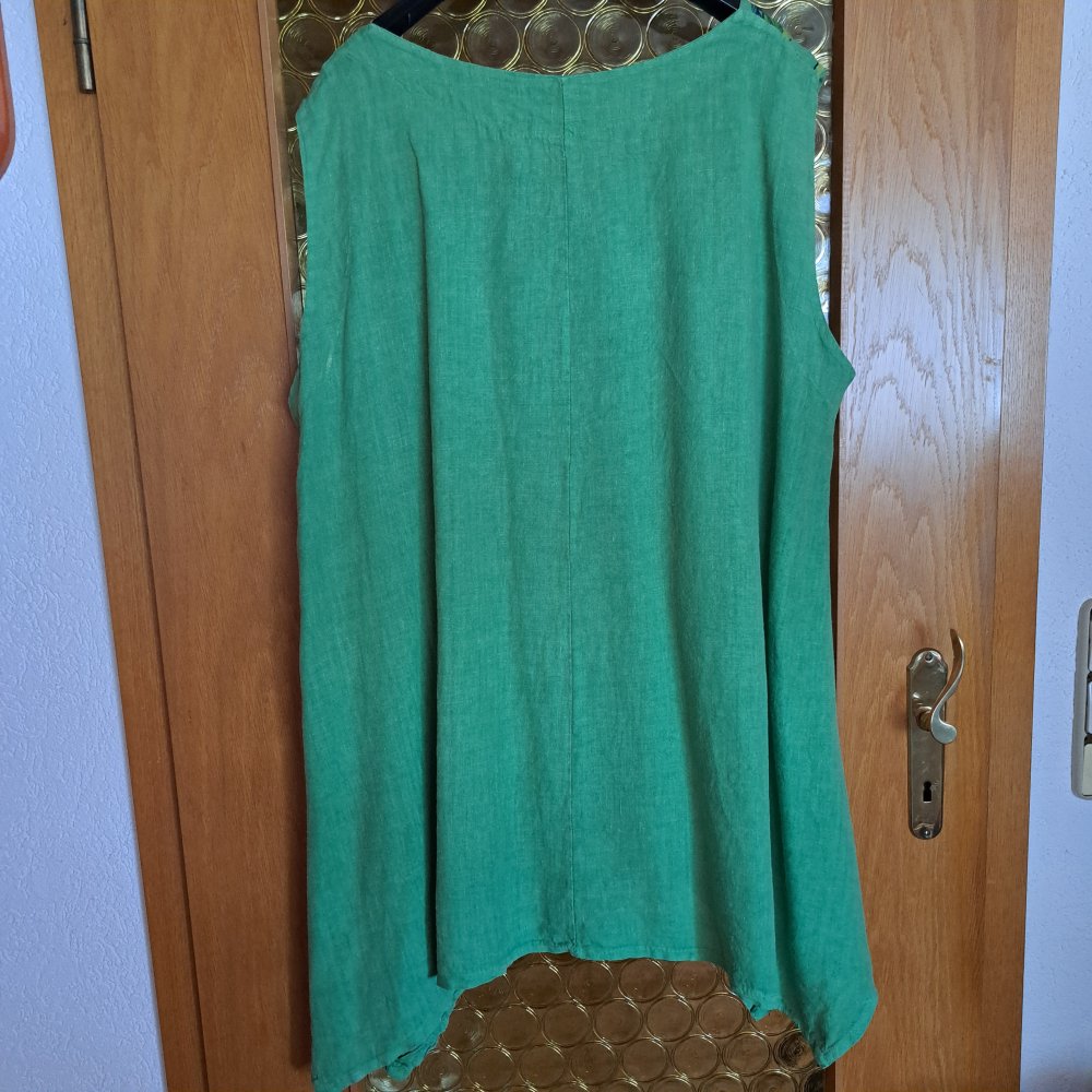 LA BASS Leinen TUNIKA Shirt ÜBERWURF ärmellos Gr. 8XL, LAGENLOOK