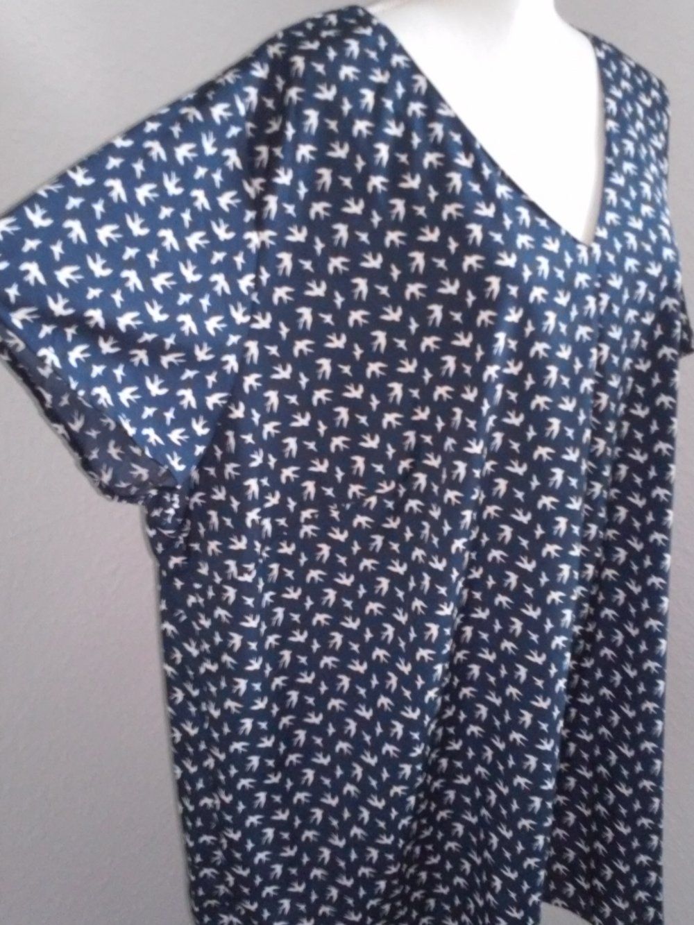 Tunika Bluse Kleid Top (federleicht, marine look)