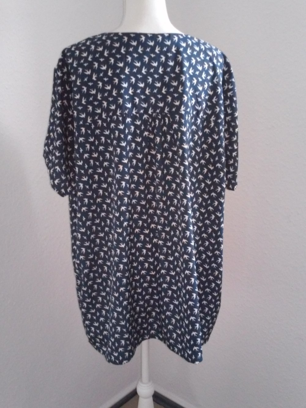 Tunika Bluse Kleid Top (federleicht, marine look)