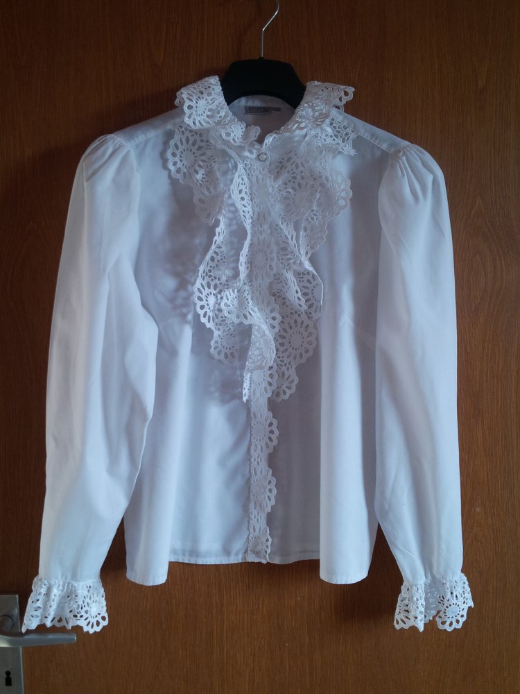 Festliche Bluse, Trachten, Gr. 42 mit Spitze von Grätz