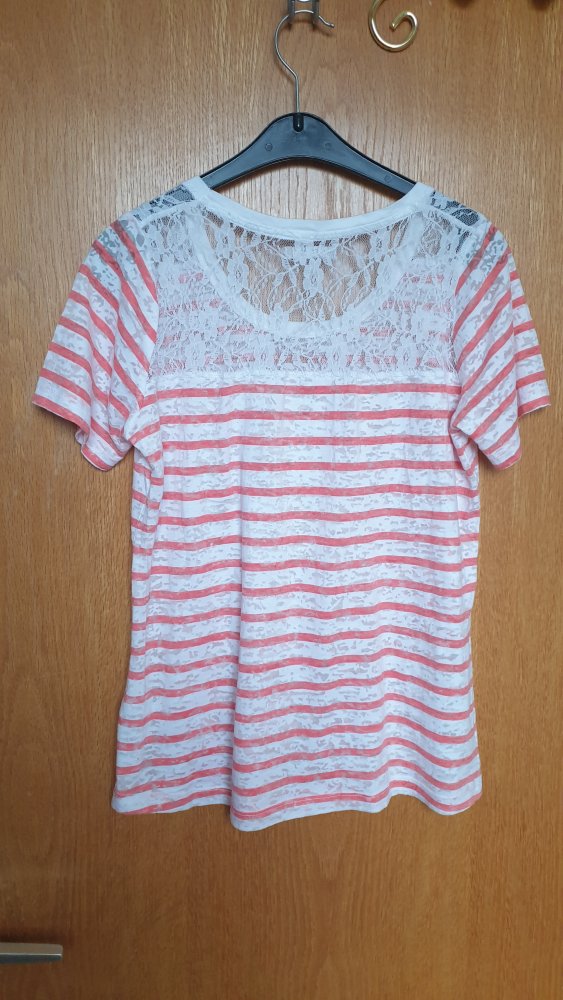 Rot weiß gestreiftes T Shirt von Orsay, Gr S