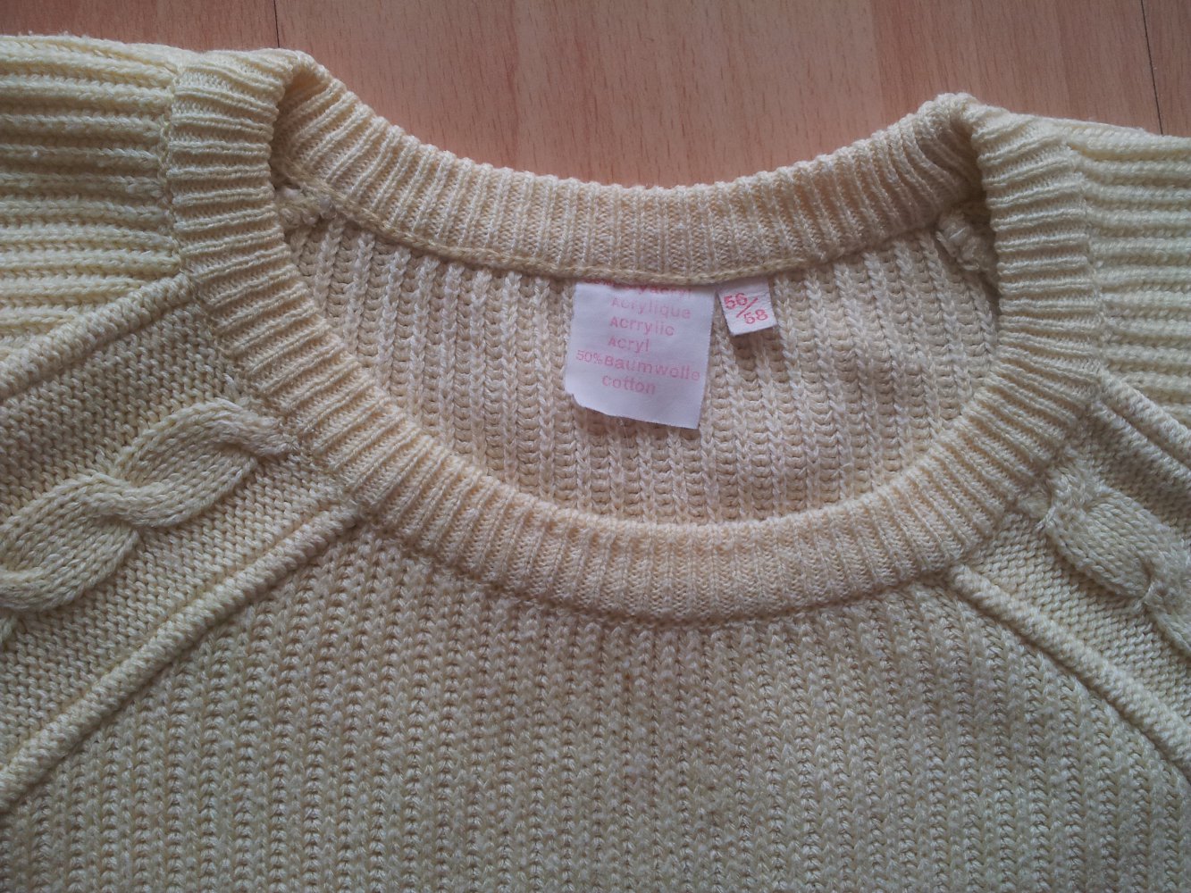  Strick Pullover vanille blassgelb Gr. 50