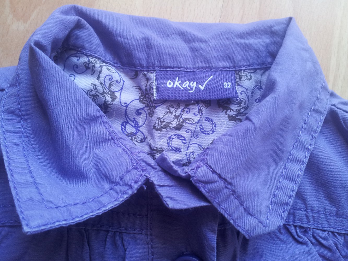  Kleid lila Hemdkleid Gr. 92 kurze Ärmel