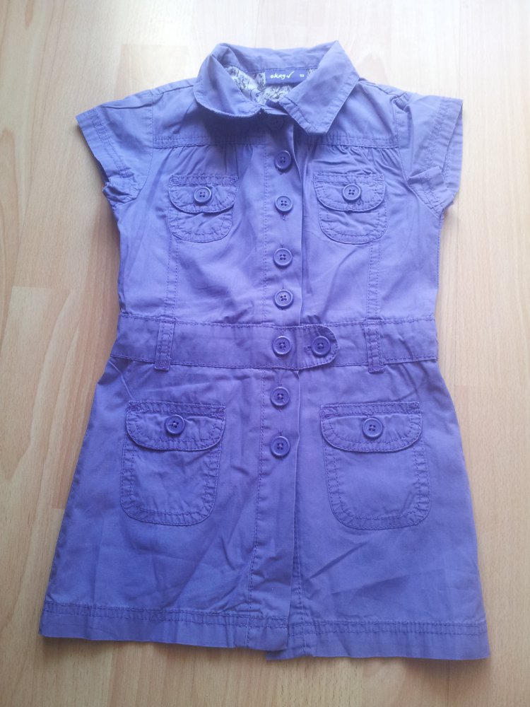  Kleid lila Hemdkleid Gr. 92 kurze Ärmel